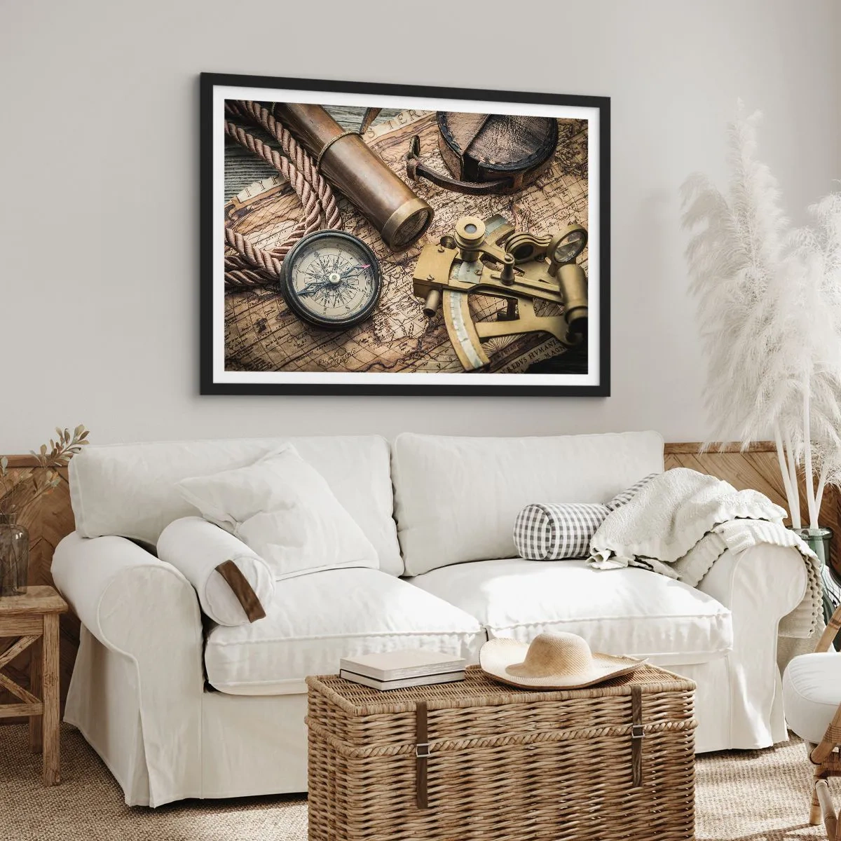 Affiche dans un cadre noir - Poster - Fixer un cap - 50x40 cm