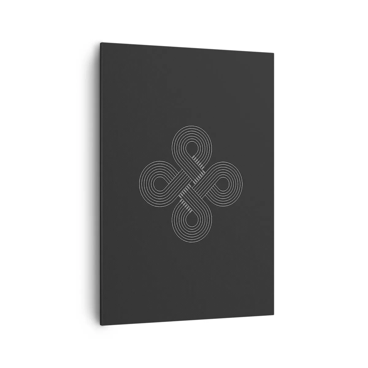 Impression sur toile - Image sur toile - Motif celtique dans un style minimaliste sur fond noir - 70x100cm - Dans l'âme celtique - Décoration murale moderne pour le salon et la chambre ARTTOR