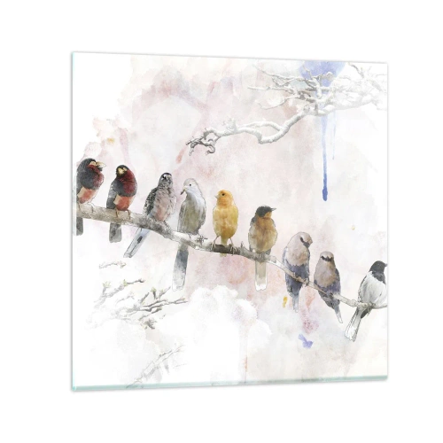 Impression sur verre - Image sur verre - Rencontre ailée - 30x30 cm