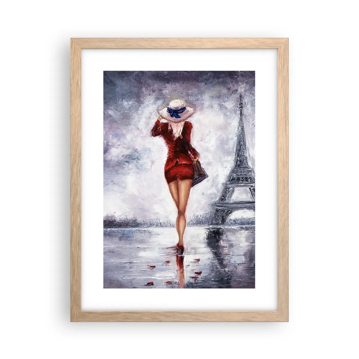 Affiche dans un chêne clair - Poster - Symbole parisien - 30x40 cm