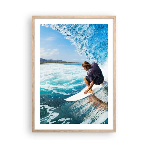 Affiche dans un chêne clair - Poster - Danse avec les vagues - 50x70 cm