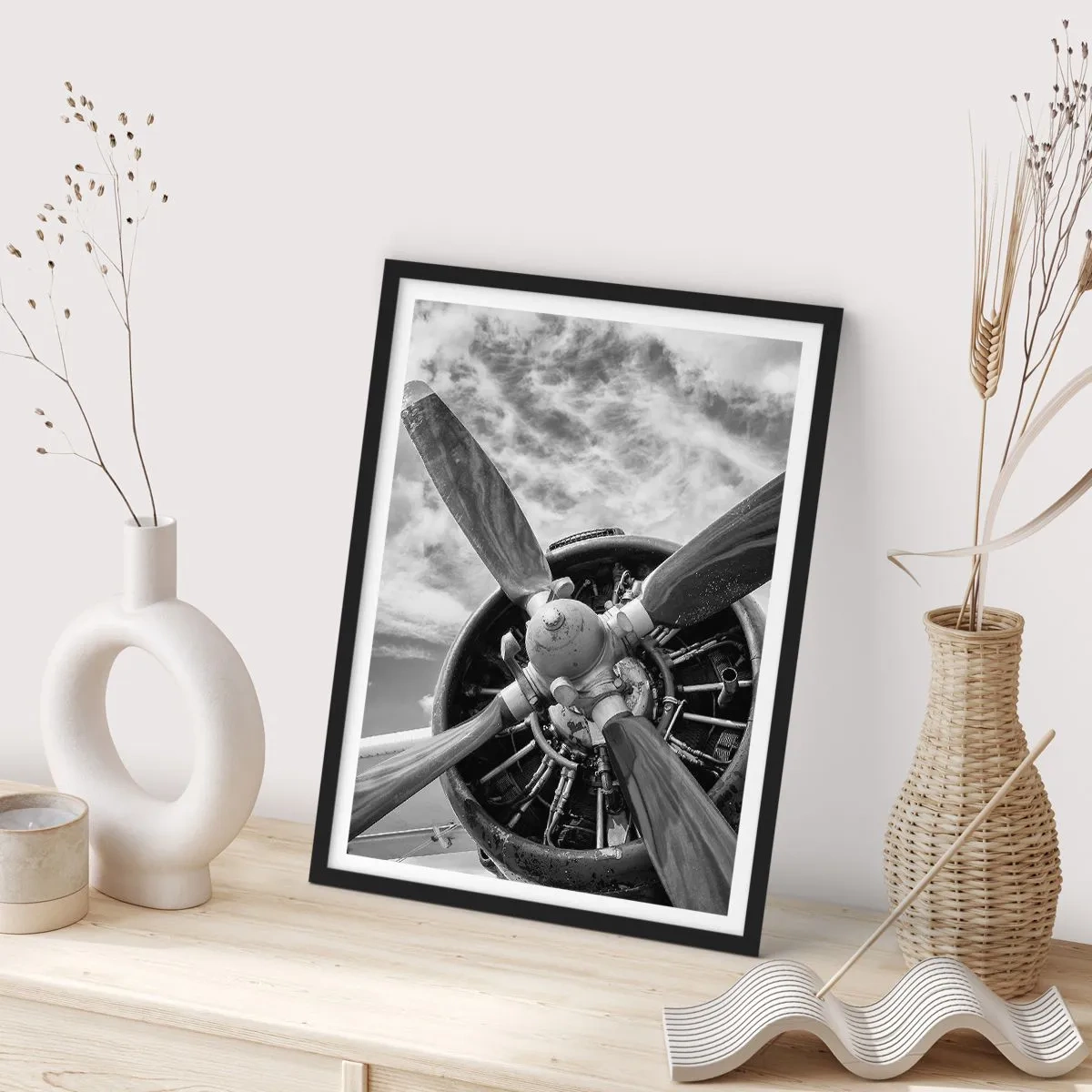 Affiche dans un cadre noir - Poster - Dompteur de ciel - 40x50 cm