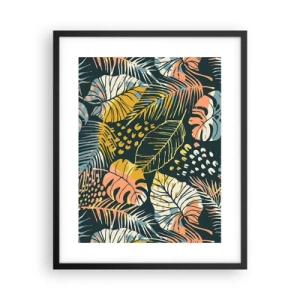 Affiche dans un cadre noir - Poster - Fantaisie feuillue - 40x50 cm