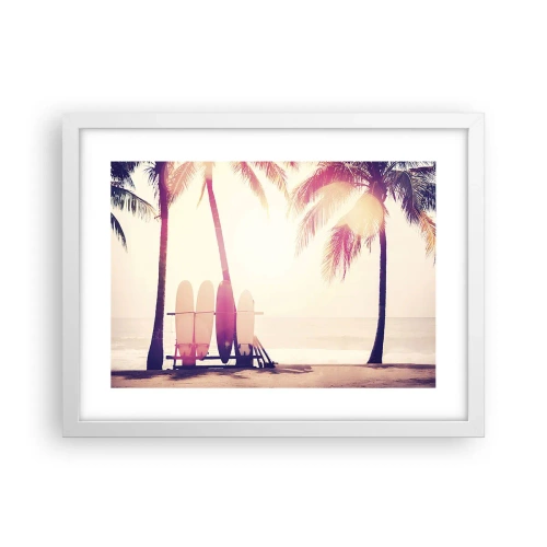 Affiche dans un cadre blanc - Poster - Ca va être une journée magnifique - 40x30 cm