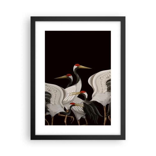 Affiche dans un cadre noir - Poster - Histoire d'oiseaux - 30x40 cm