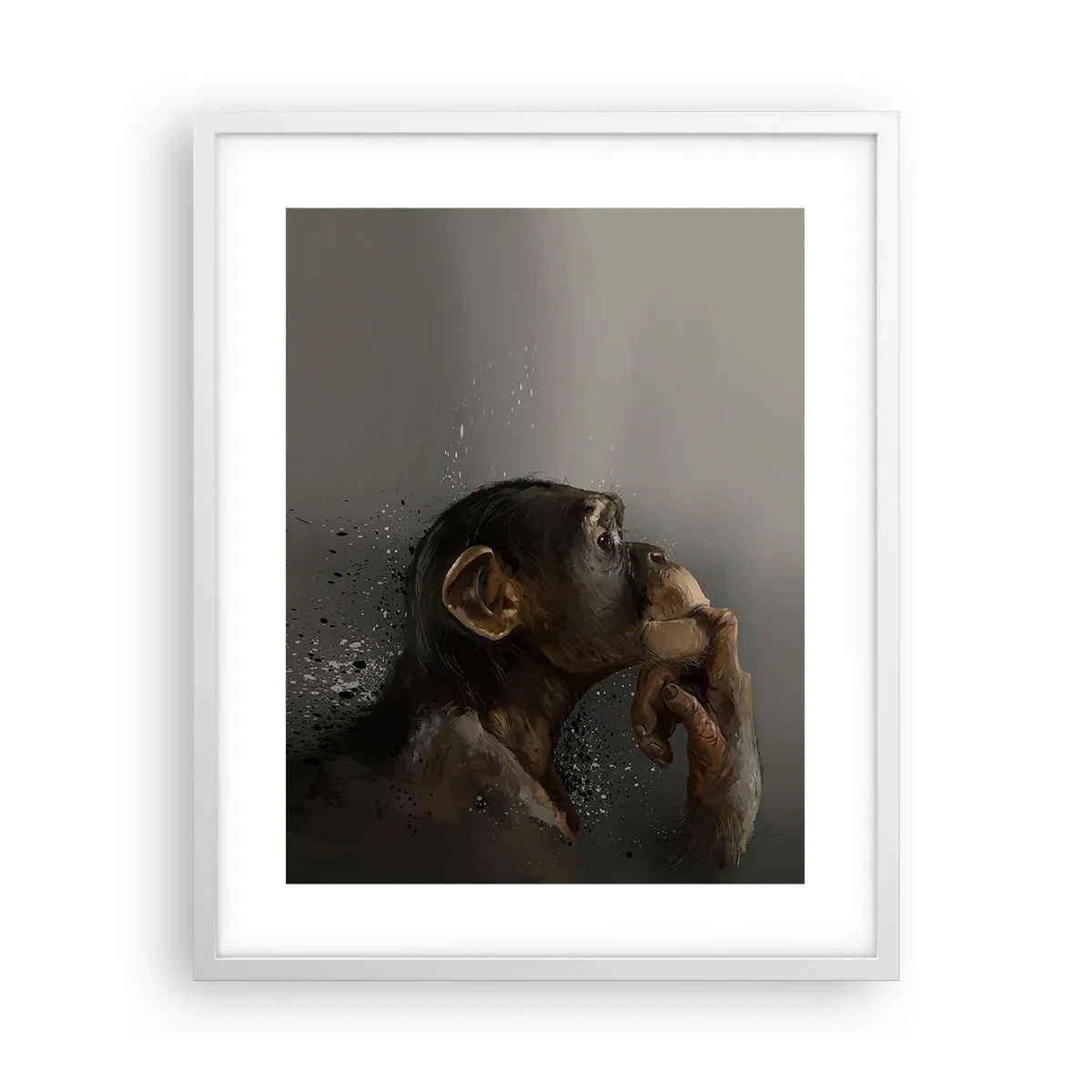 Affiche dans un cadre blanc - Poster - Certainement un penseur - 40x50 cm