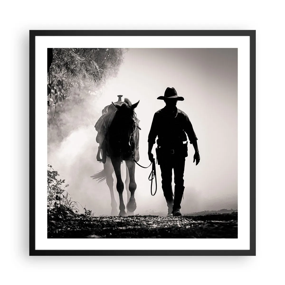 Affiche dans un cadre noir - Poster - Matinée texane - 60x60 cm