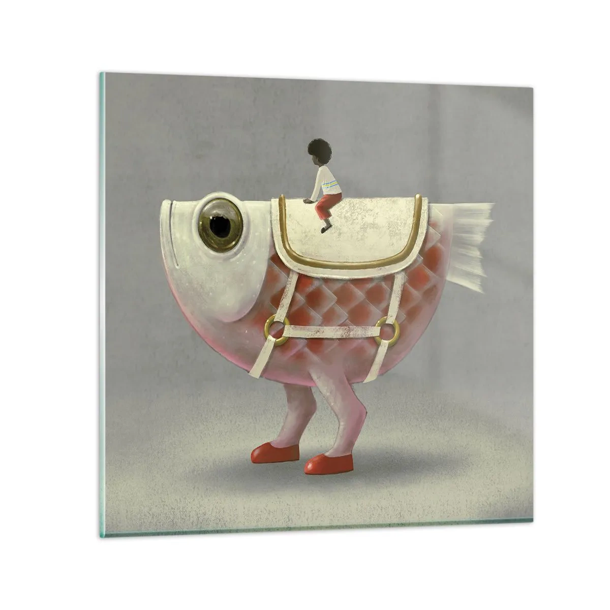 Impression sur verre - Image sur verre - Le cavalier poisson - 70x70 cm