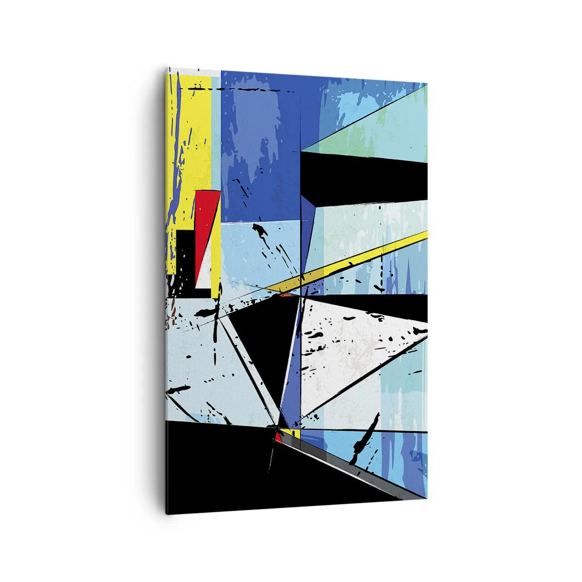 Impression sur toile - Image sur toile - Composition géométrique abstraite aux couleurs vives - 80x120cm - Regardez le monde sous un certain angle… - Décoration murale moderne pour le salon et la chambre ARTTOR