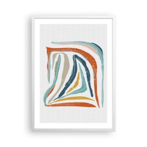 Affiche dans un cadre blanc - Poster - Abstraction avec un sourire amical - 50x70 cm