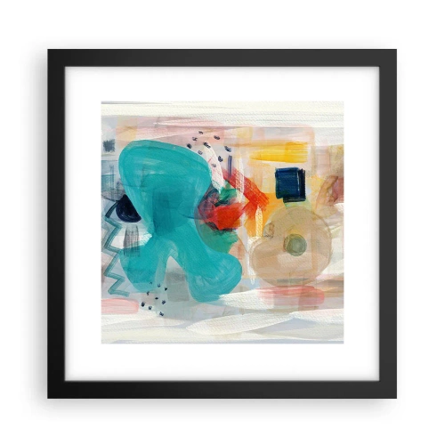 Affiche dans un cadre noir - Poster - Jeu de couleurs - 30x30 cm