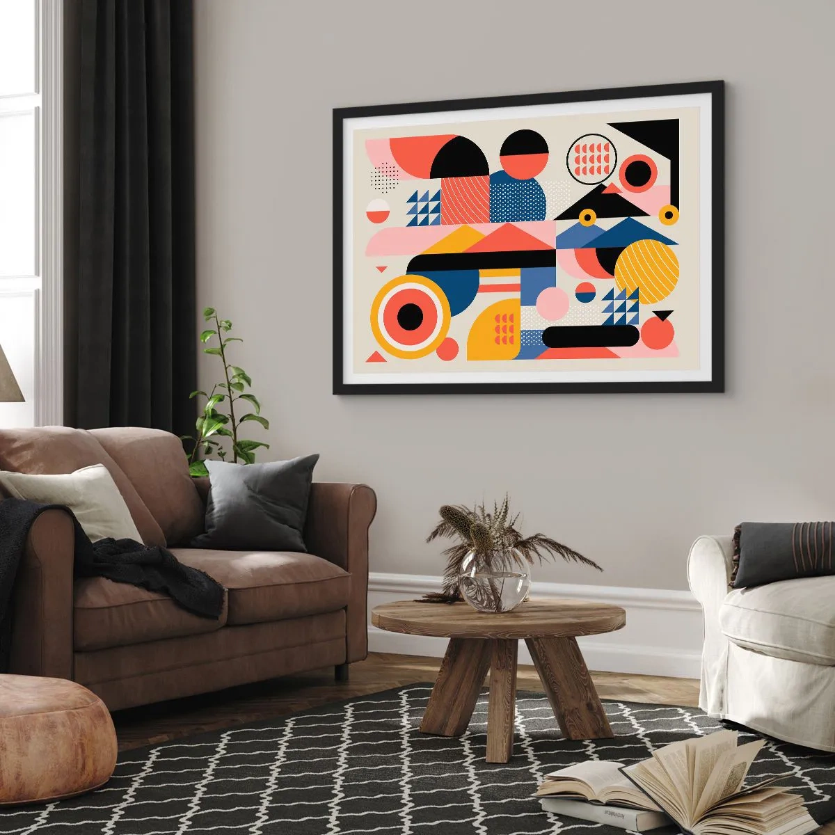 Affiche dans un cadre noir - Poster - Composition : jouer - 50x40 cm