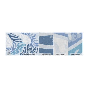 Échantillon de Papier Peint Premium Canvas - Fougères bleues - Minimalisme, Pastel, Bohème - 100x30 cm