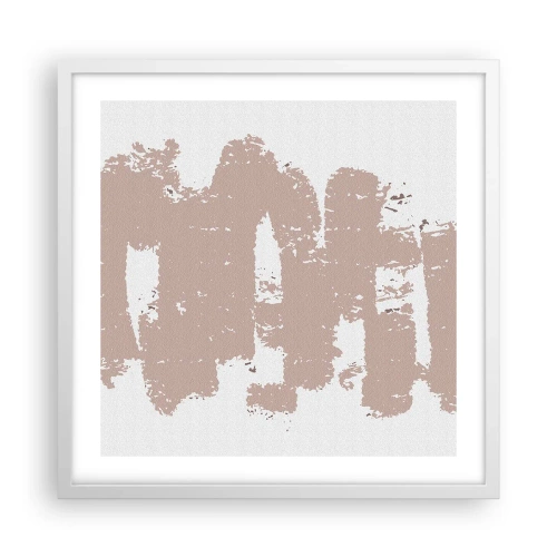 Affiche dans un cadre blanc - Poster - Abstraction en rose tendre - 50x50 cm