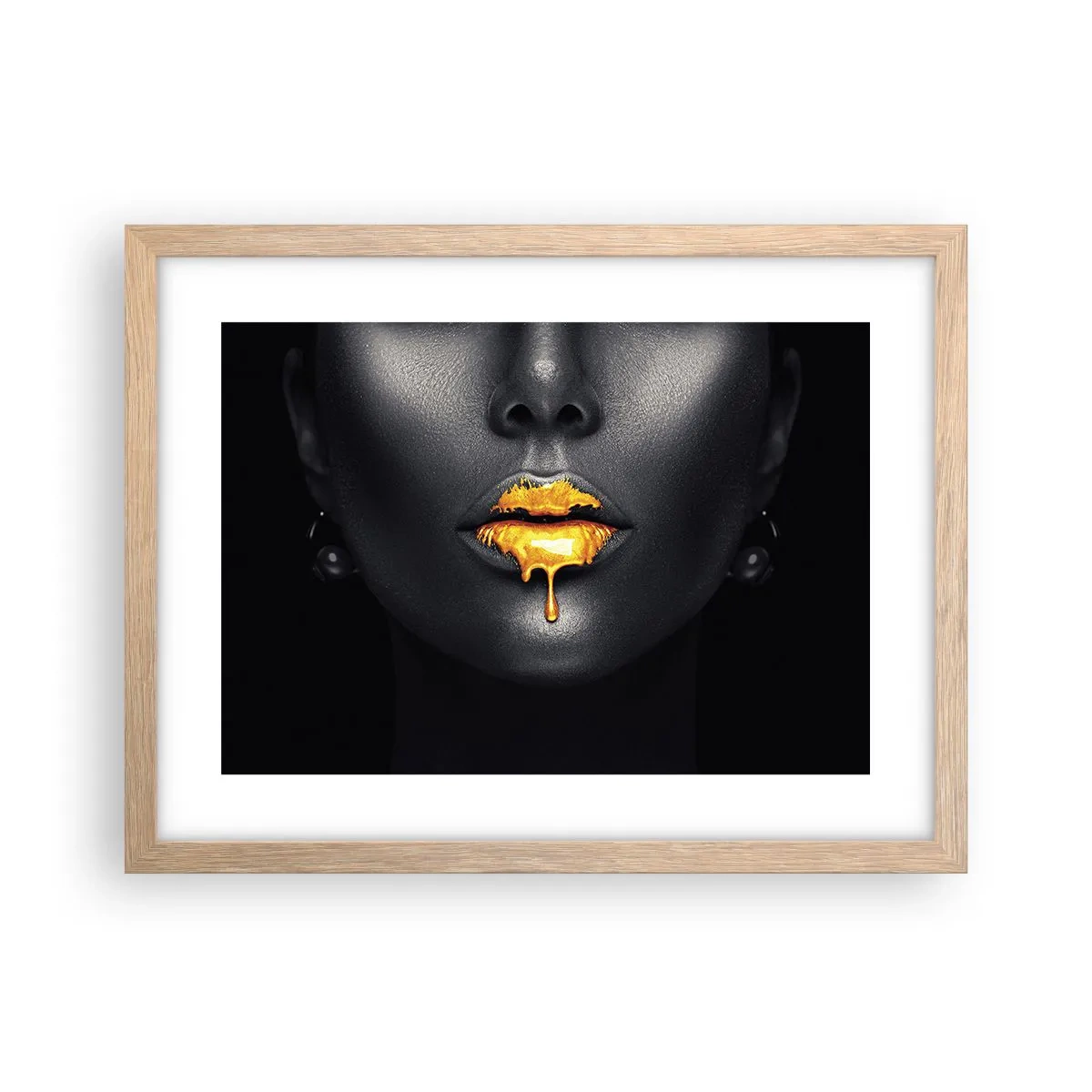 Affiche dans un chêne clair - Poster - Bouche d'or - 40x30 cm