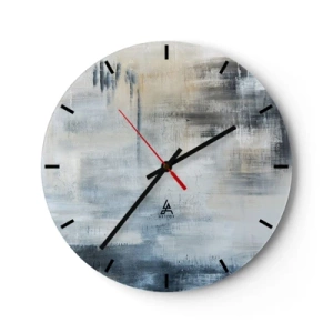 Horloge murale - Pendule murale - Derrière le rideau bleu - 40x40 cm