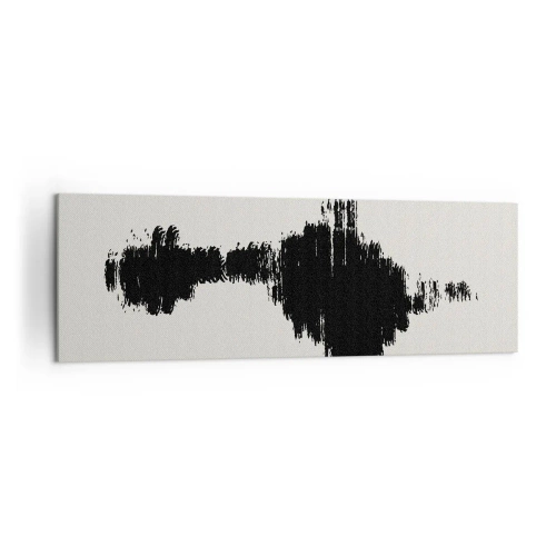 Impression sur toile - Image sur toile - Un motif abstrait ressemblant à une onde sonore dans un style minimaliste. - 160x50cm - Vibrations de l'imagination - Décoration murale moderne pour le salon et la chambre ARTTOR
