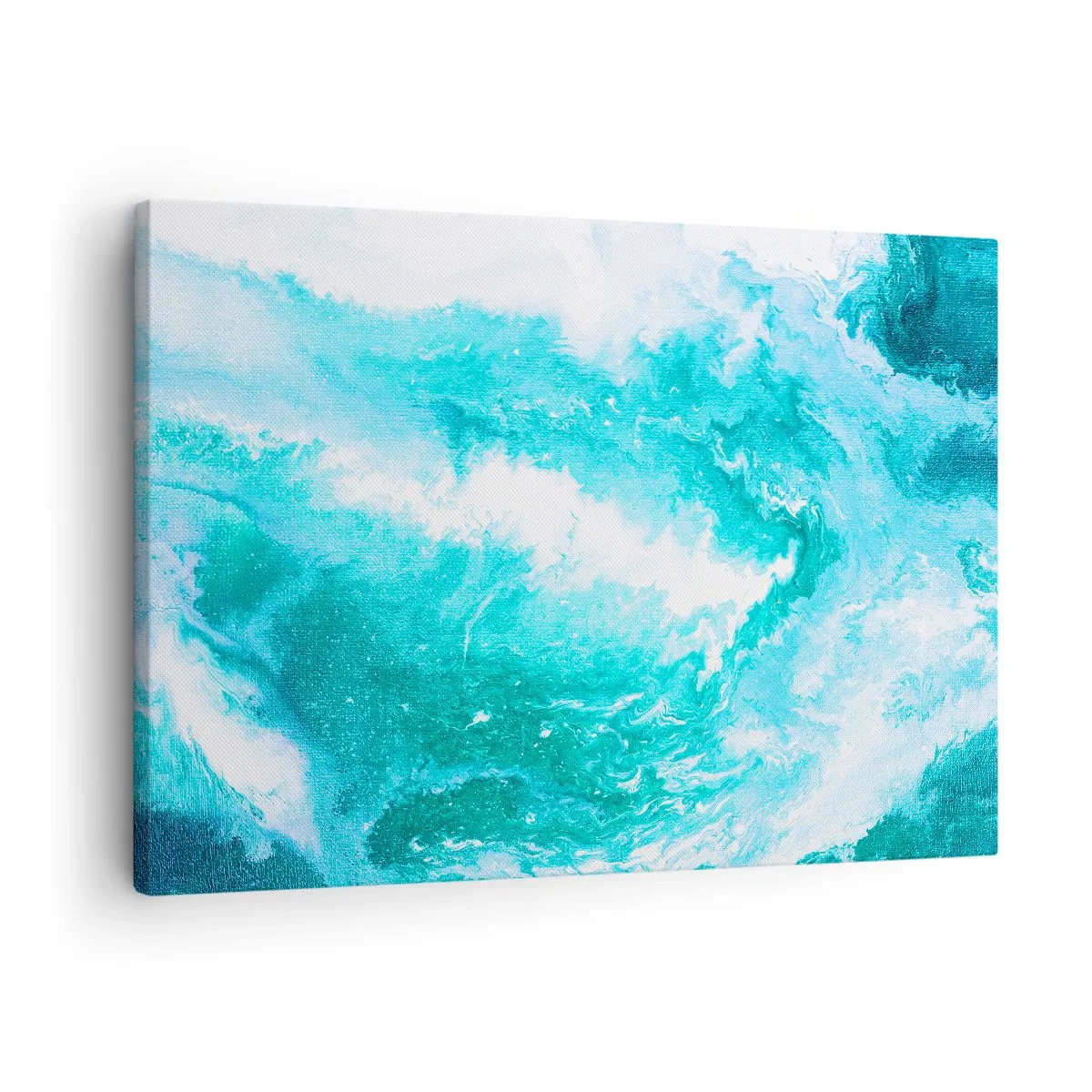 Impression sur toile - Image sur toile - Tourbillon abstrait dans les tons de bleu - 70x50cm - Au coeur de l'élément - Décoration murale moderne pour le salon et la chambre ARTTOR