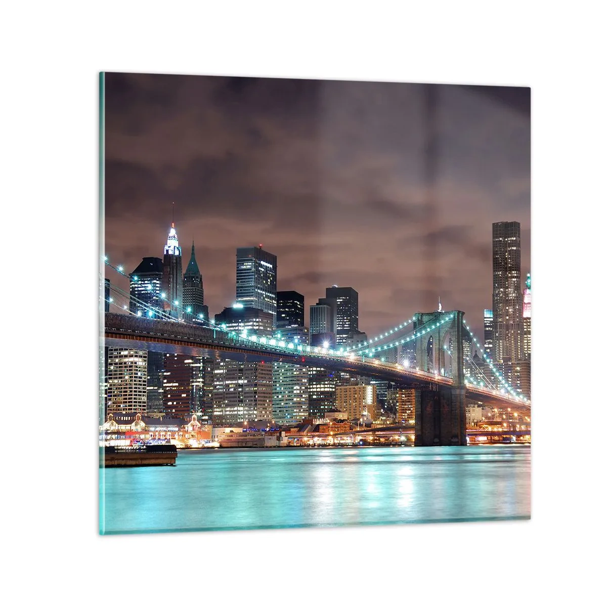 Impression sur verre - Image sur verre - Lumières des grandes villes - 40x40 cm