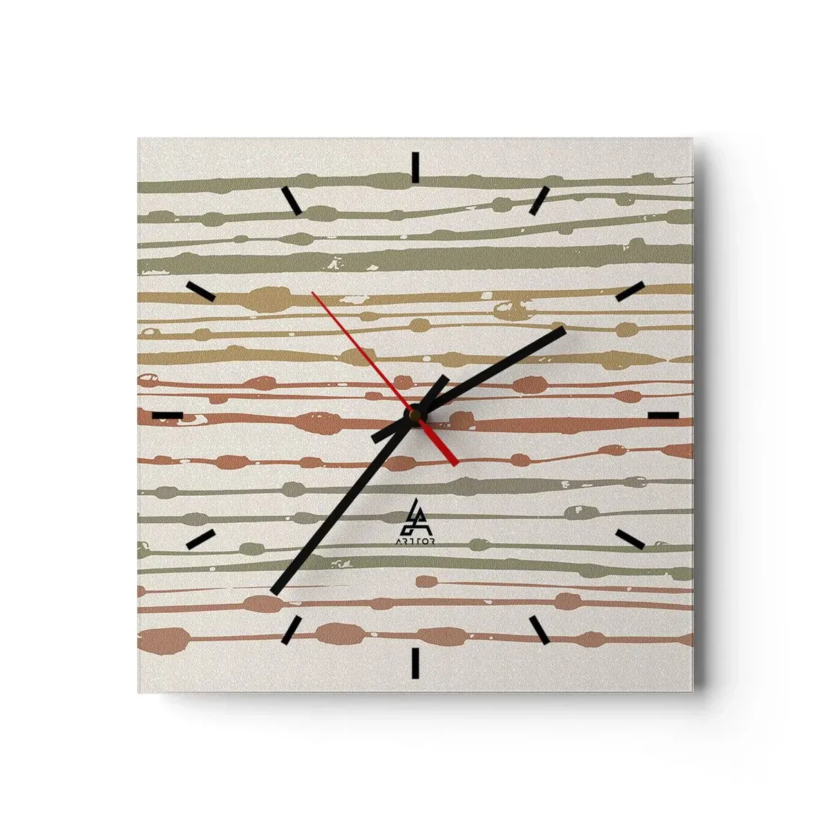 Horloge murale - Pendule murale - Notation musicale des couleurs - 40x40 cm