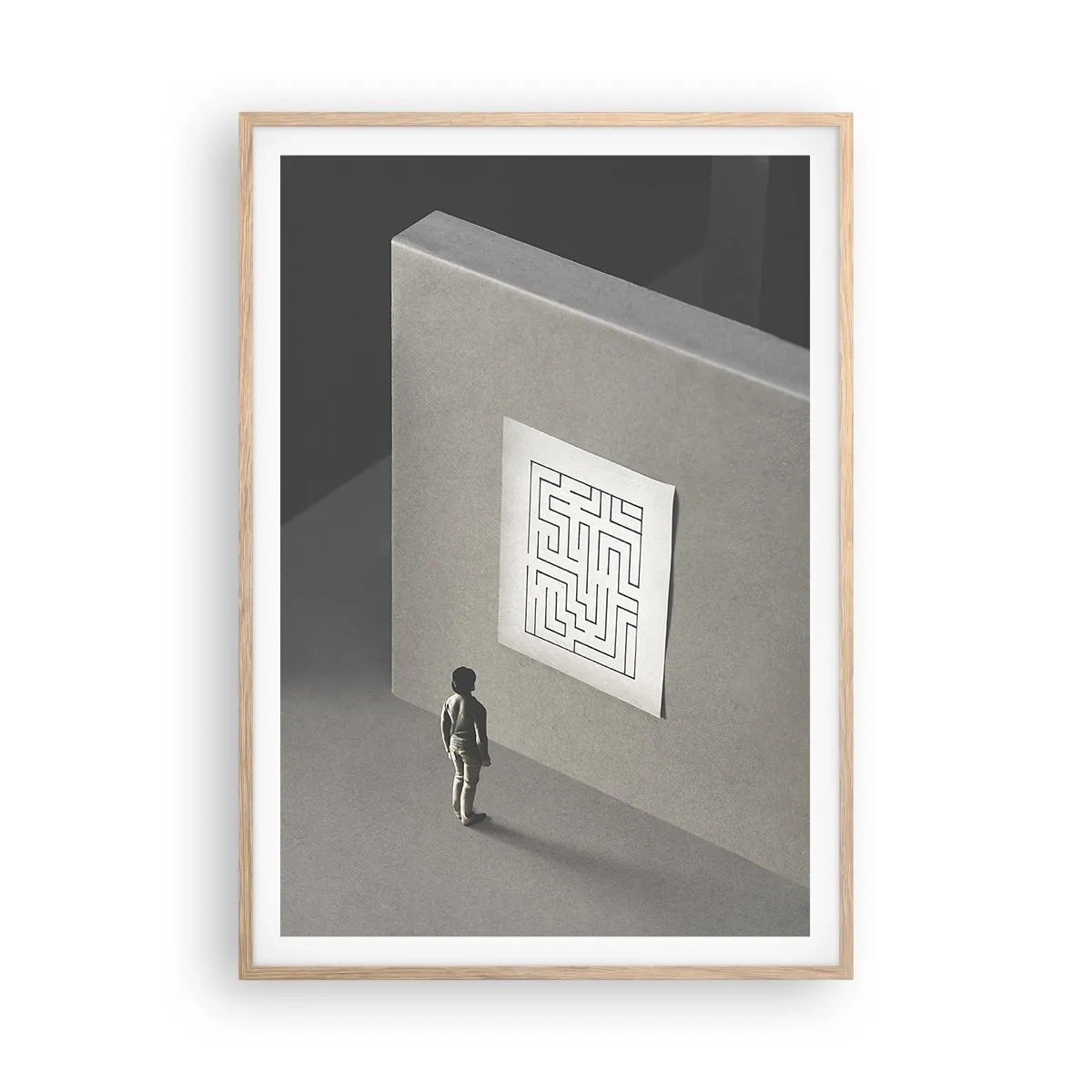 Affiche dans un chêne clair - Poster - Mais où suis-je? - 70x100 cm