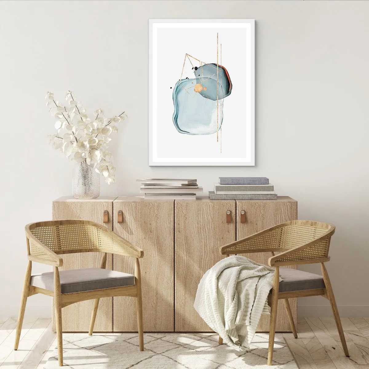 Affiche dans un cadre blanc - Poster - Etude des gouttes - 30x40 cm