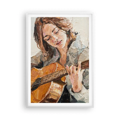 Affiche dans un cadre blanc - Poster - Concerto pour guitare et coeur de fille - 70x100 cm
