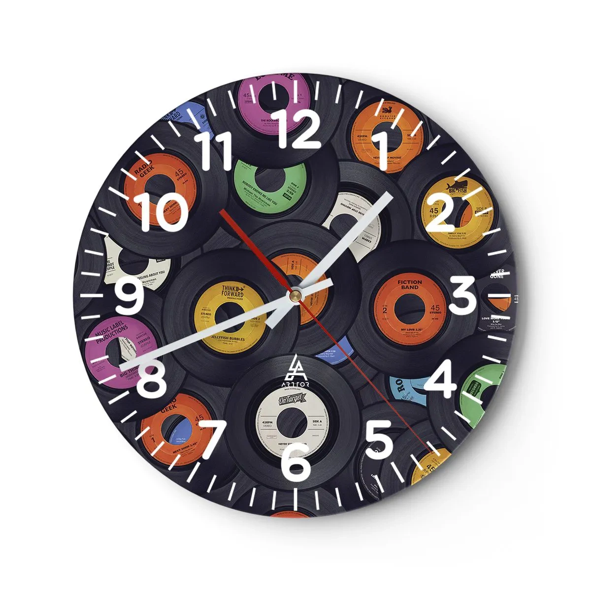 Horloge murale - Pendule murale - Couleurs des classiques - 30x30 cm