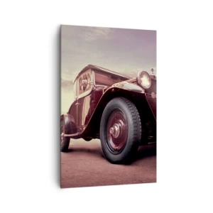 Impression sur toile - Image sur toile - Une voiture vintage au style classique contre le ciel - 80x120cm - Revenons au bon vieux temps... - Décoration murale moderne pour le salon et la chambre ARTTOR