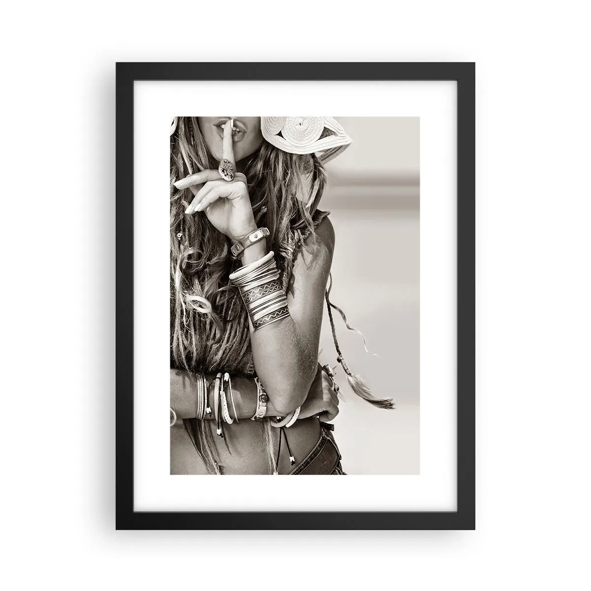 Affiche dans un cadre noir - Poster - Comment va la fille - 30x40 cm