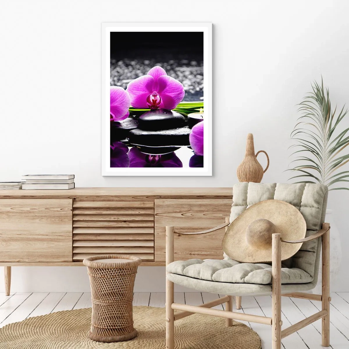 Affiche dans un cadre blanc - Poster - Se noyer dans la paix et la tranquillité - 70x100 cm