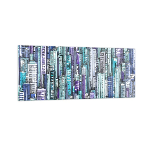 Impression sur verre - Image sur verre - Bleuâtre avec le ciel - 100x40 cm