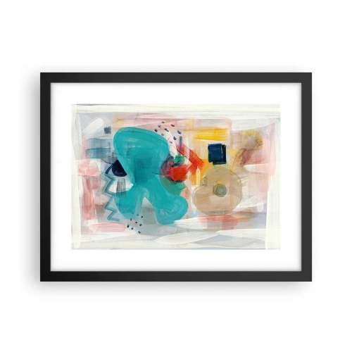 Affiche dans un cadre noir - Poster - Jeu de couleurs - 40x30 cm
