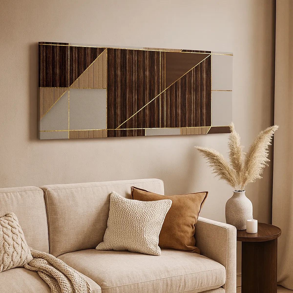 Impression sur toile - Image sur toile - Mozaique de bronze et d'or - 30x30 cm