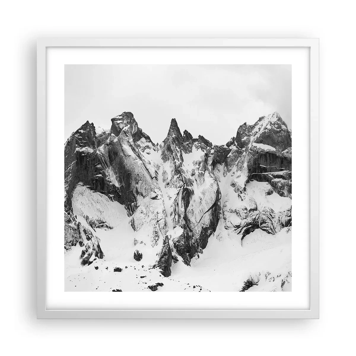 Affiche dans un cadre blanc - Poster - Crête dangereuse de granit - 50x50 cm