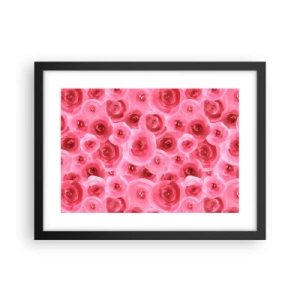 Affiche dans un cadre noir - Poster - Roses en-haut et en-bas - 40x30 cm