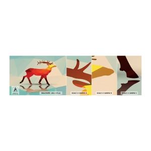 Échantillon de Papier Peint Autocollant Deluxe Sticker - Cerf géométrique - Animaux, Cerf, Figure géométrique - 100x30 cm