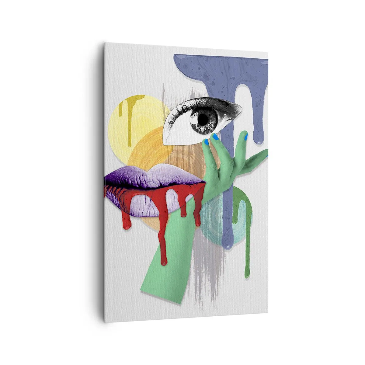 Impression sur toile - Image sur toile - Portrait déconstruit avec des éléments abstraits - 80x120cm - Un portrait déconstruit - Décoration murale moderne pour le salon et la chambre ARTTOR