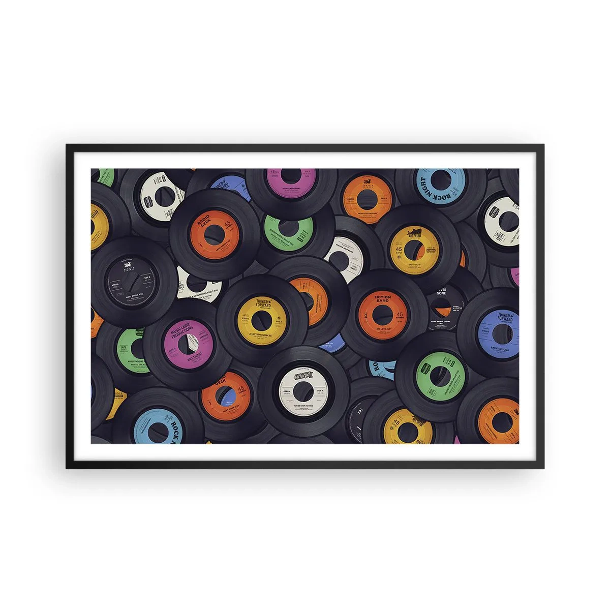 Affiche dans un cadre noir - Poster - Couleurs des classiques - 91x61 cm