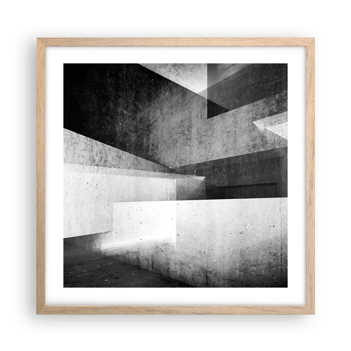 Affiche dans un chêne clair - Poster - Structure de l'espace - 50x50 cm