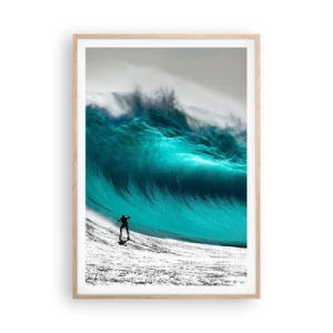 Affiche dans un chêne clair - Poster - Challenge accepté - 70x100 cm