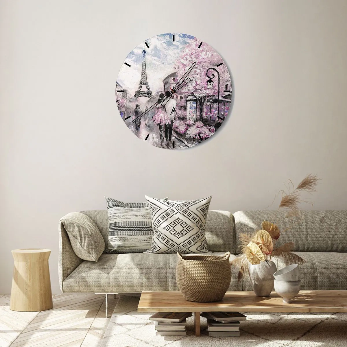 Horloge murale - Pendule murale - Comment tomber amoureu, il faut juste... - 40x40 cm