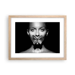 Affiche dans un chêne clair - Poster - Baiser papillon - 40x30 cm
