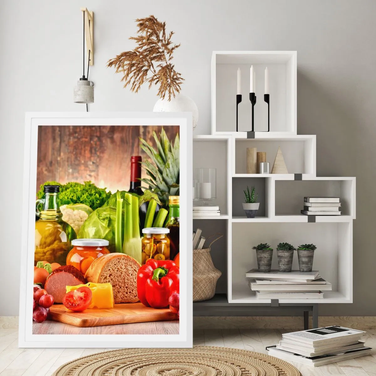 Affiche dans un cadre blanc - Poster - Fumé, cuit au four et mariné - 40x50 cm
