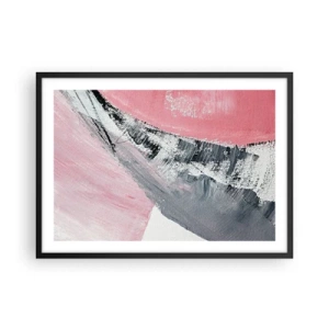 Affiche dans un cadre noir - Poster - Une composition abstraite dans les tons de rose et de gris. - 70x50cm - Composition assortie - Décoration murale moderne pour le salon et la chambre ARTTOR