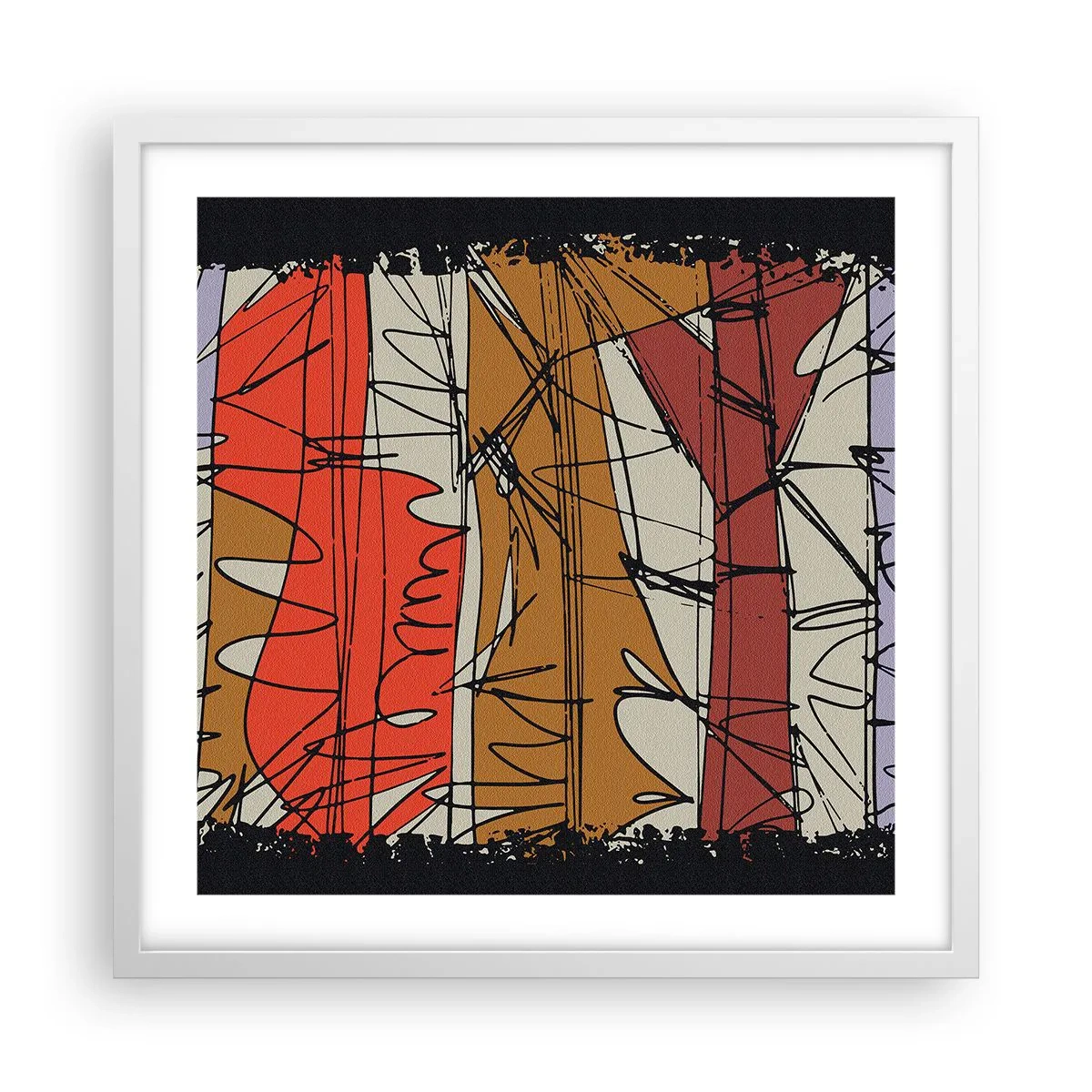 Affiche dans un cadre blanc - Poster - Composition spontanée - 50x50 cm