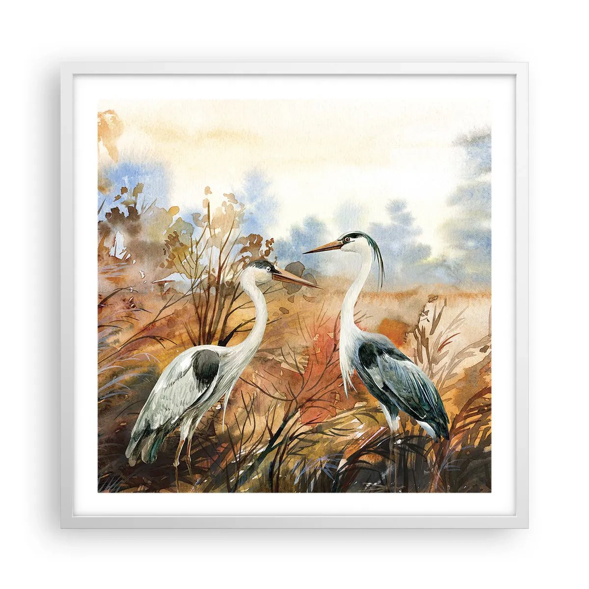 Affiche dans un cadre blanc - Poster - Jusqu'où en automne ? - 60x60 cm