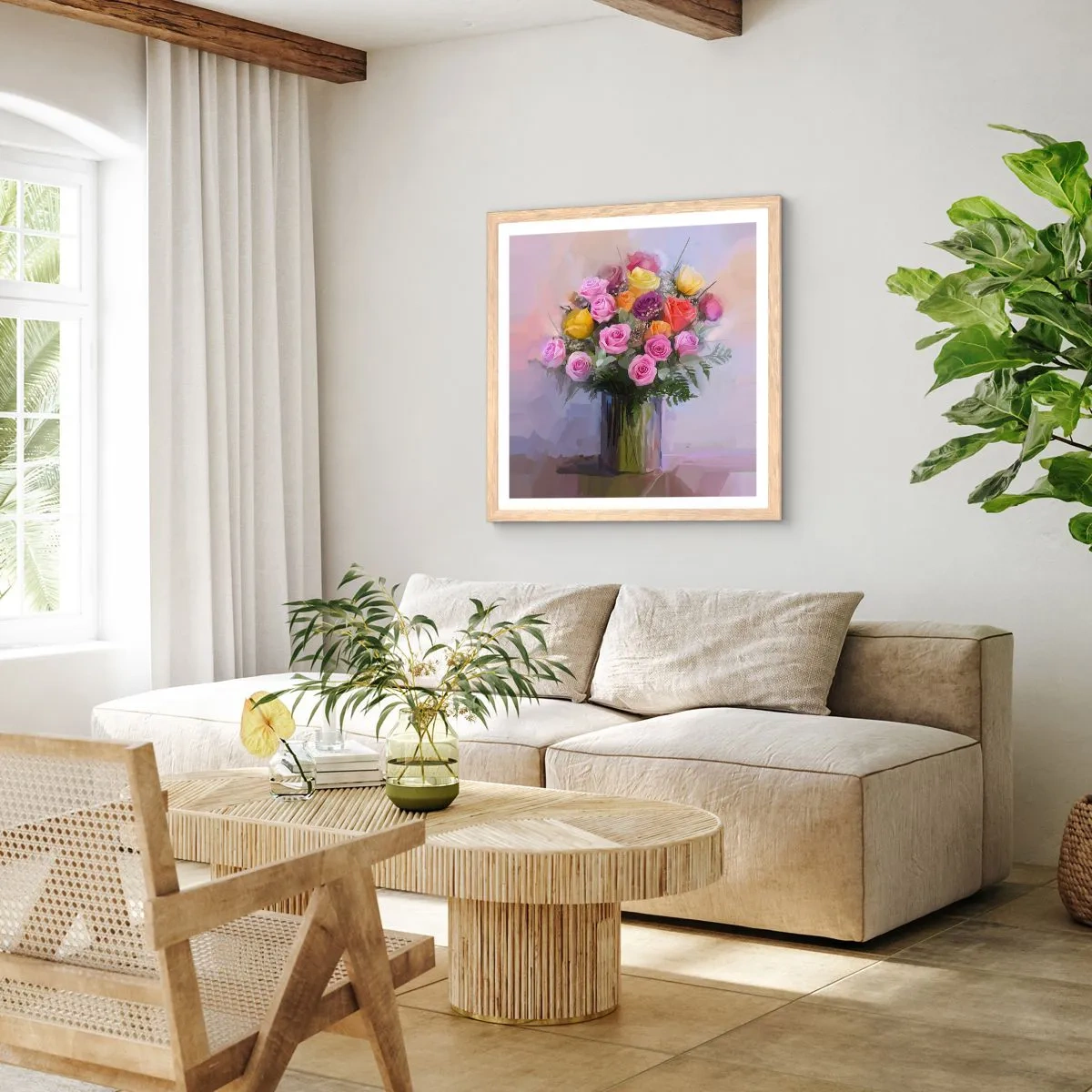 Affiche dans un chêne clair - Poster - Beauté conservée - 40x40 cm