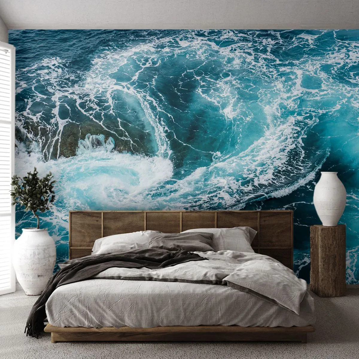 Papier Peint Photo Standard Eco - La porte vers le centre de la Terre - Mer, Abstraction, Morceau - 400x280 cm