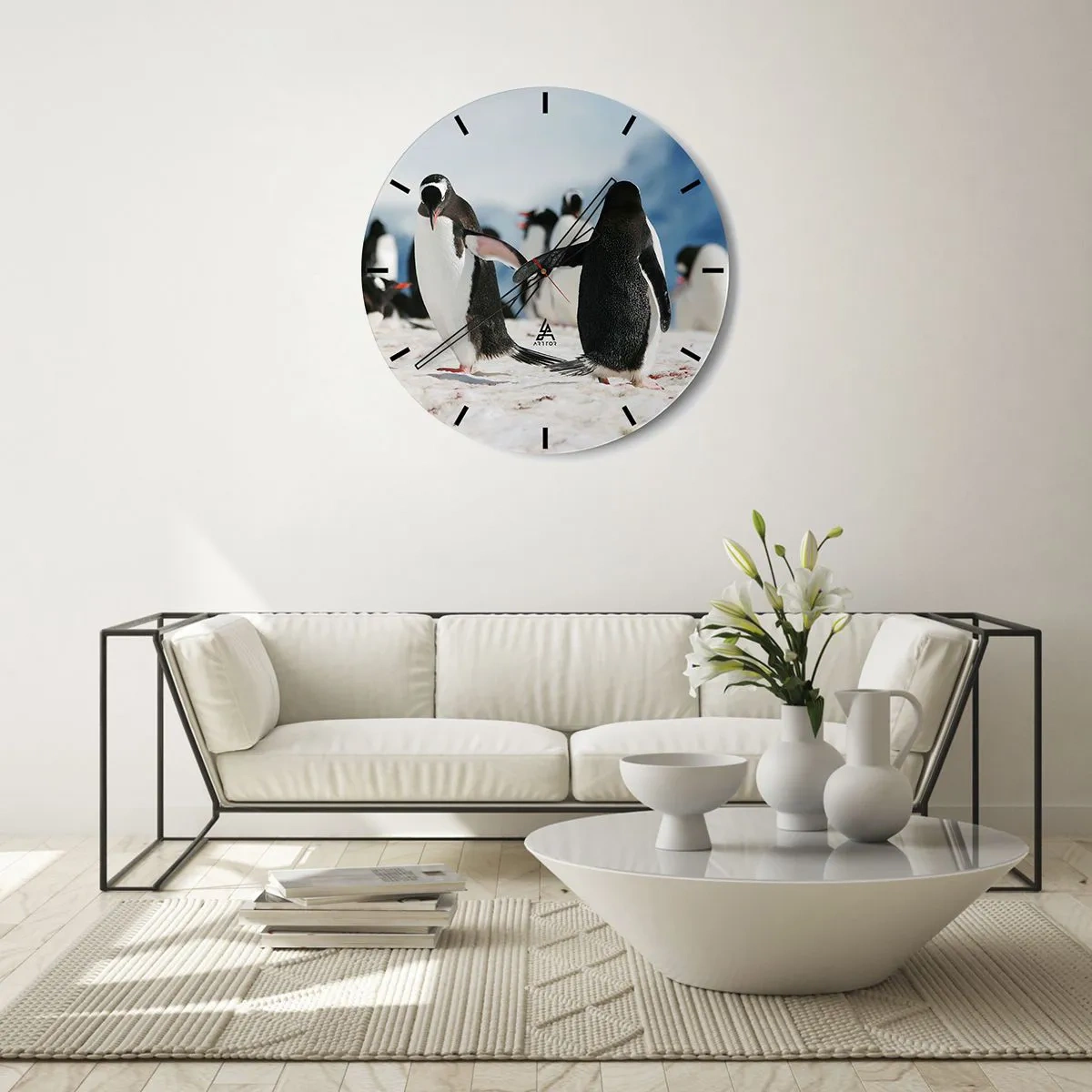 Horloge murale - Pendule murale - Danser dans la neige - 30x30 cm